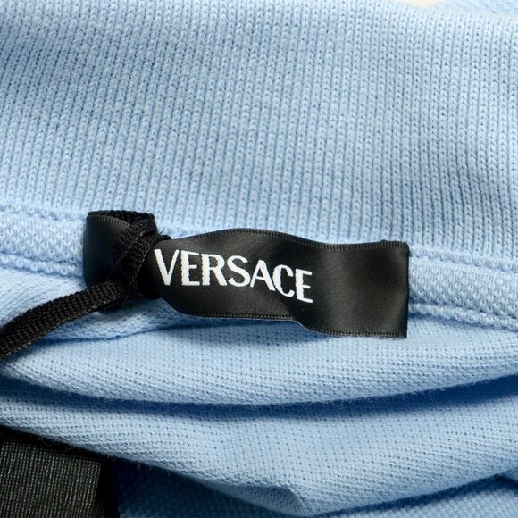 Versace Men's Sky Blue Medusa Head Logo Embroidery Polo Shirt US S IT 48 - Picture 5 of 7